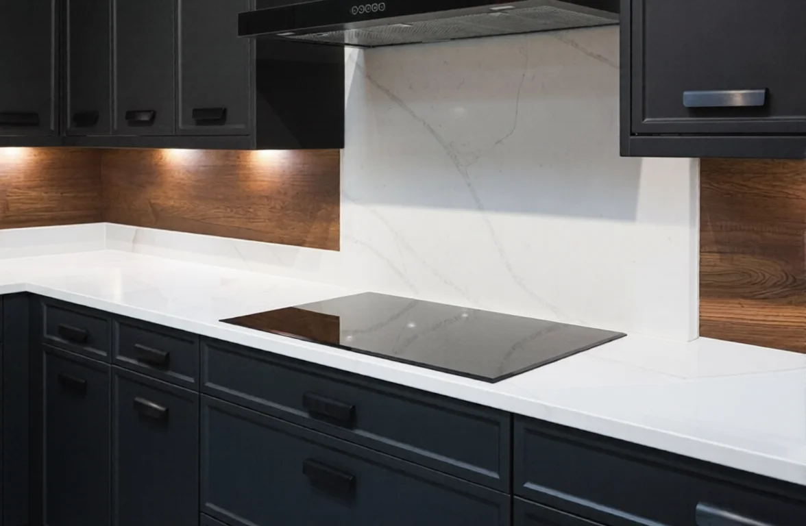 Modern quartzite countertop project — Redmond WA